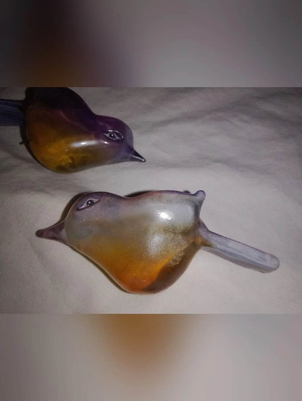 Vintage Glass Birds Crafting Decor Gnome Town Collectible Set Of 3